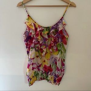 Floral ruffle cami blouse